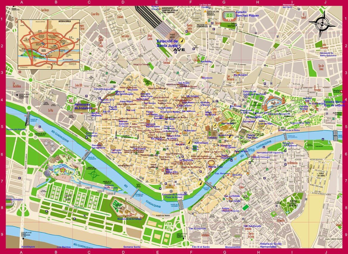 kat jeyografik nan zòn nan Seville